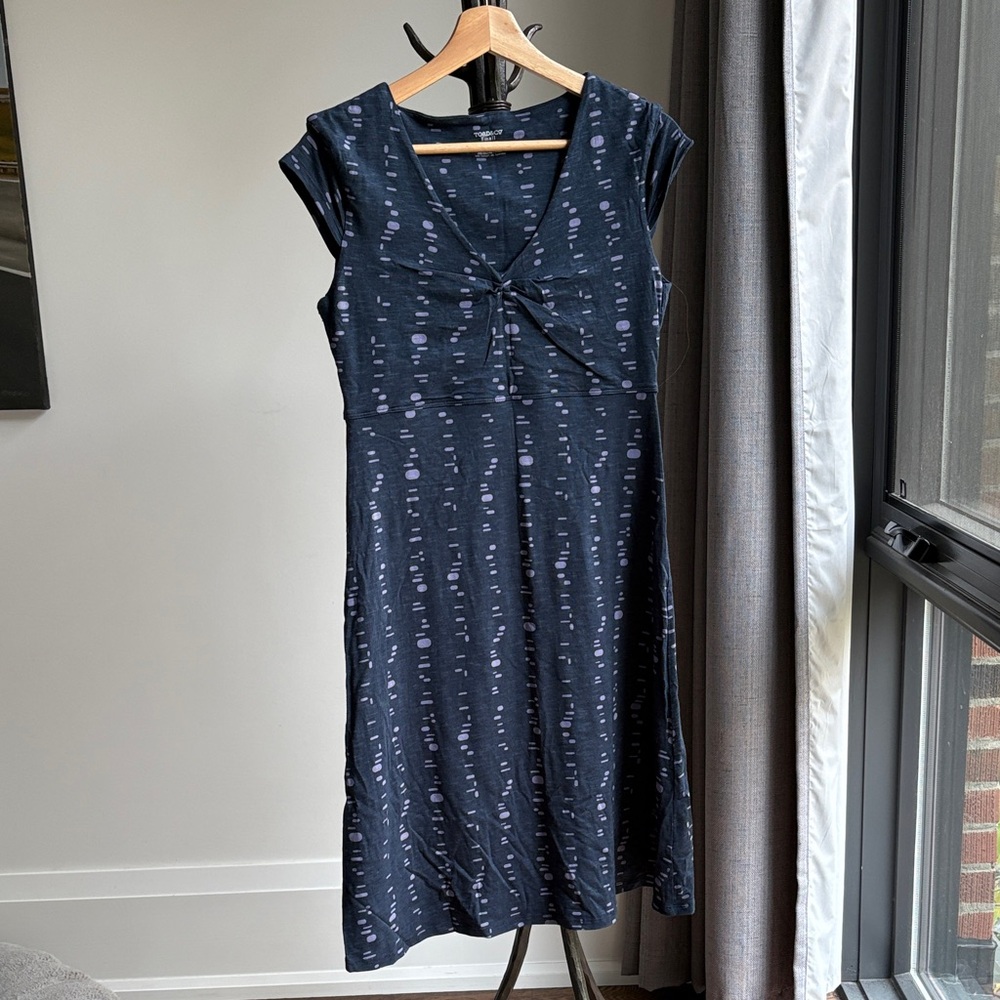 Toad&Co Navy Patterned Midi Dress